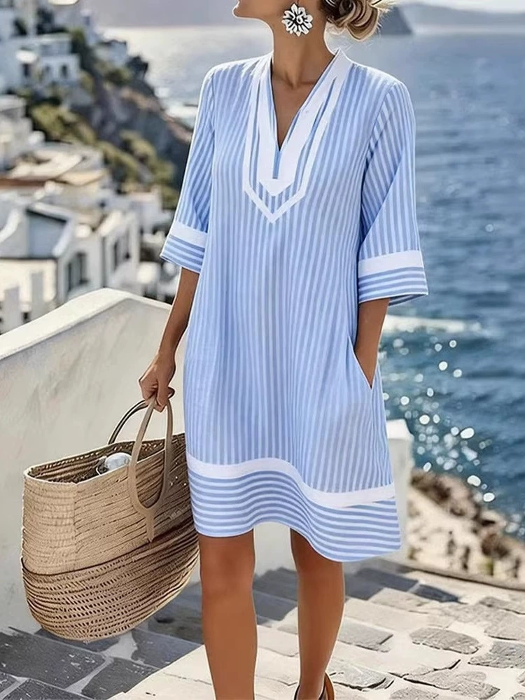 ID:21678 - boho print loose beach dress